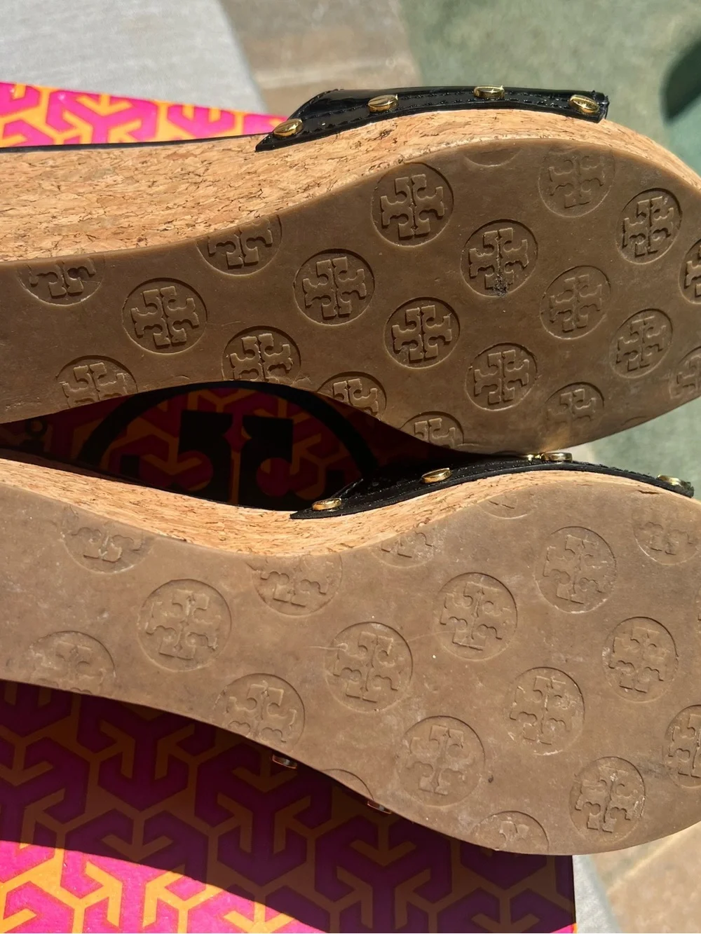 Tory Burch Pamela Patent Wedge Sandal Size 9